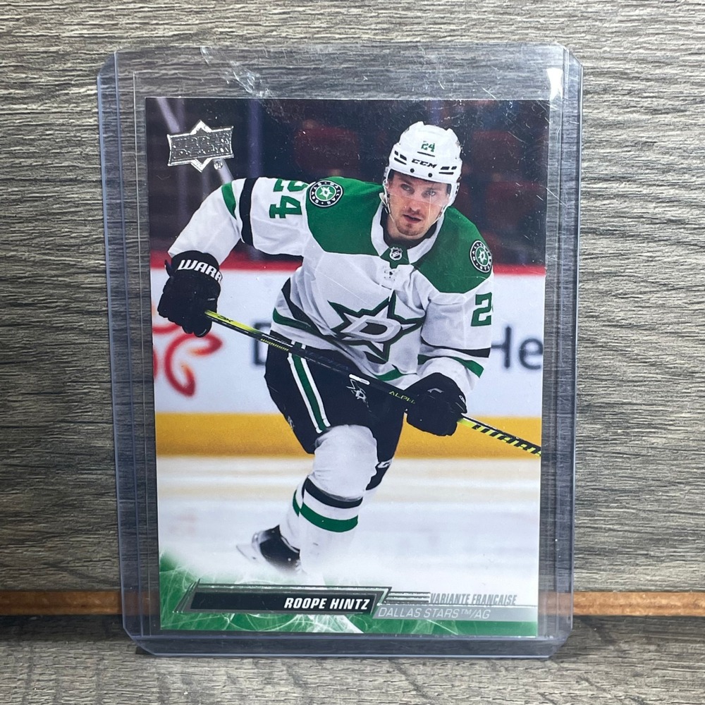 Upper Deck Dallas Stars Sports Card 309 Green Roope Hintz French Variant NHL